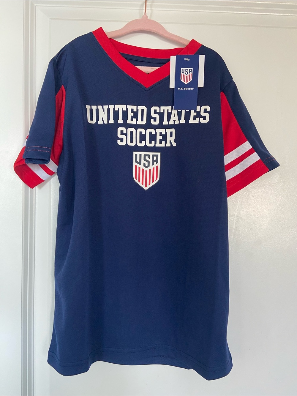 U.S. Soccer Kids' Navy and Red Short Sleeve Jersey